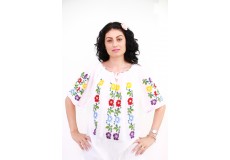 Ie damă cu mânecă scurtă model floral multicolor